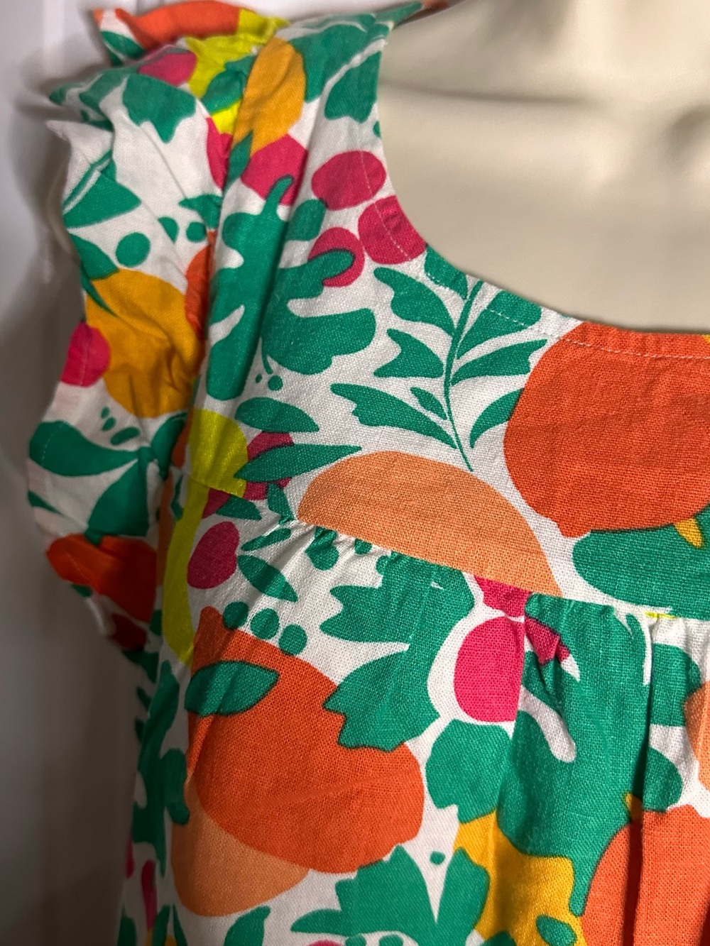 J.Crew Sleeveless Fruit-Print Sundress in Green, Yellow & Pink - Picture 5 of 8